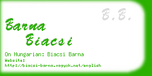 barna biacsi business card